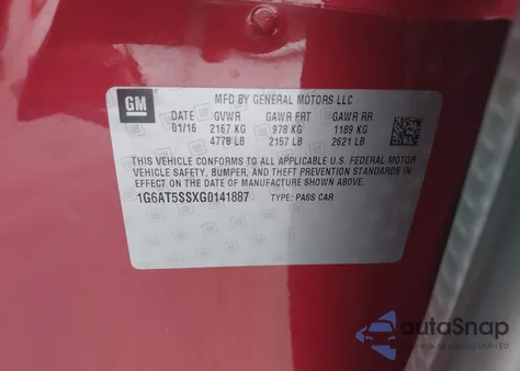 2016 Cadillac Cts Premium Collection from USA, damaged, VIN 1G6AT5SSXG0141887